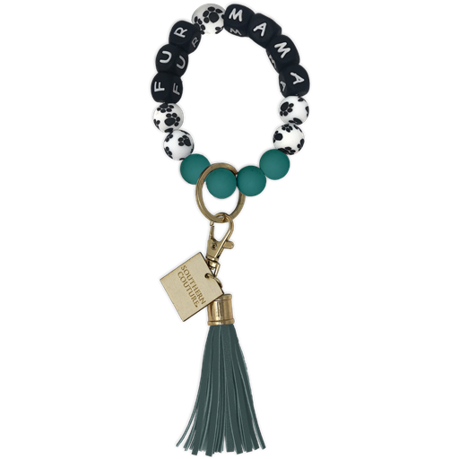 Silicone Beaded Bracelet Key Chain - Fur Mama
