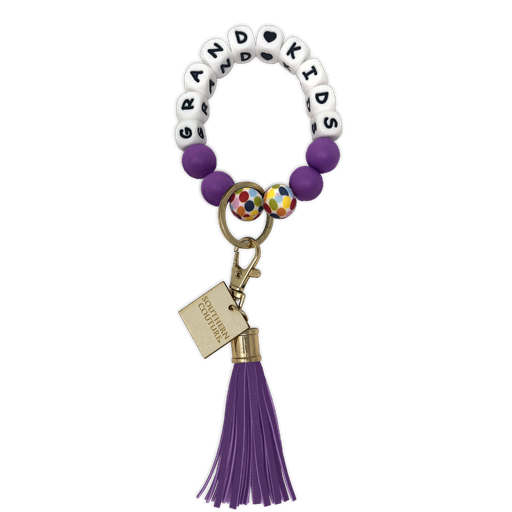 Silicone Beaded Bracelet Key Chain-Grandkids