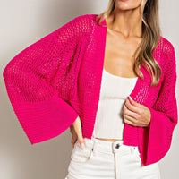 Hot Pink Knit Cardigan