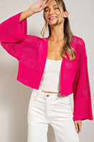 Hot Pink Knit Cardigan
