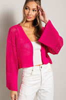 Hot Pink Knit Cardigan
