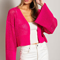 Hot Pink Knit Cardigan
