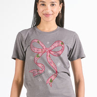 Santa Bow Tee (Front Pattern)