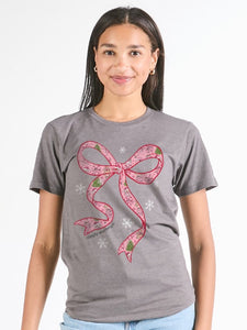 Santa Bow Tee (Front Pattern)