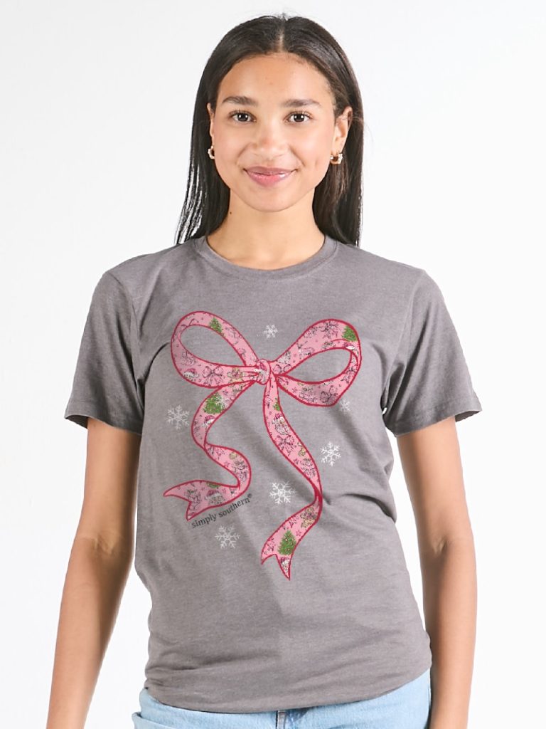 Santa Bow Tee (Front Pattern)