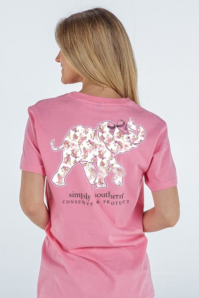 Youth Track Elephant Rose Tee