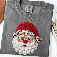Santa Claus t-shirt

Leopard print Santa tee

Faux yarn Christmas shirt

Comfort Colors unisex t-shirt

Holiday graphic tee

Christmas casual shirt

Festive cotton tee

Holiday party t-shirt

Cute Santa Christmas shirt

Cozy seasonal tee
