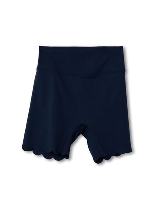 Simply Southern scalloped bike shorts with high waist and scalloped hem.