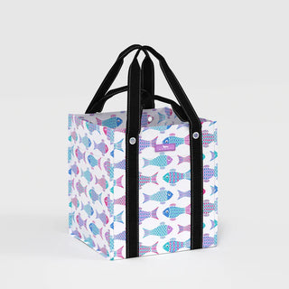 Scout Bag
Bagette Market Tote - Schools Out
print: white background with multi color fish
