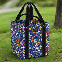 Tote bag with colorful forest pattern 
Mushrooms 
reusable bag