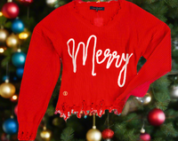 Knit V-Neck Sweater - Merry
