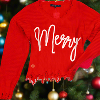 Knit V-Neck Sweater - Merry