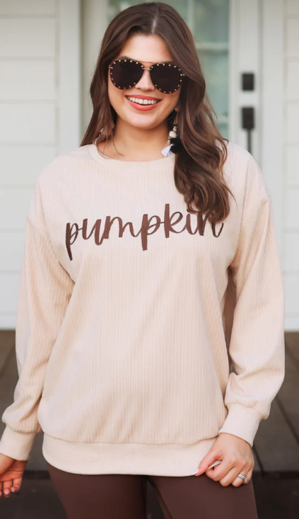 Pumpkin Corded Sweatshirt