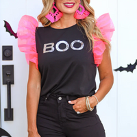 Hey Boo Sequin Patch Top