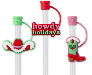 Howdy Holidays - Straw Topper Set