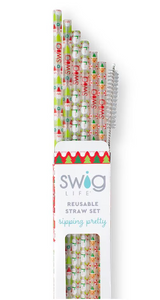 Christmas Crew Reusable Straw Set