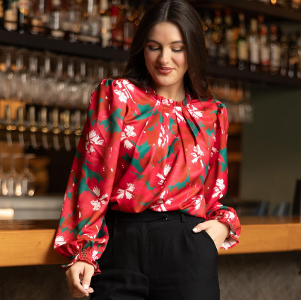 Quinn Top - Pretty Poinsettias | Sweet Southern Charm