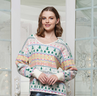 Christmas Tree V-Neck Sweater
