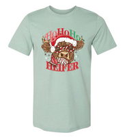 Ho Ho Ho Heifer Front Pattern Tee
