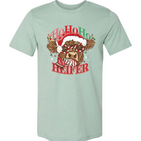 Ho Ho Ho Heifer Front Pattern Tee