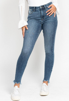 High-Rise Skinny with Shark Bite Hem
