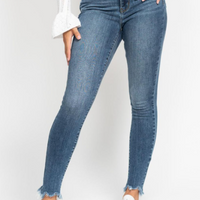 High-Rise Skinny with Shark Bite Hem