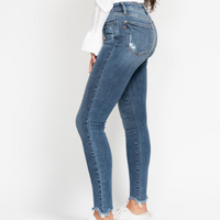 High-Rise Skinny with Shark Bite Hem