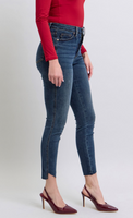 High-Rise Tummy Control Step Hem Skinny
