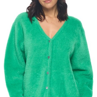 Marisol Fuzzy Cardigan - Green