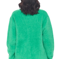 Marisol Fuzzy Cardigan - Green