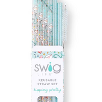 Scrub Life + Aqua Glitter Reusable Straw Set