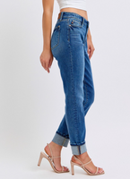 Mid-Rise Vintage Wash Boyfriend Jean with Cuff
