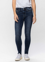 Mid-Rise Raw Hem Skinny
