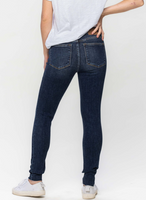 Mid-Rise Raw Hem Skinny
