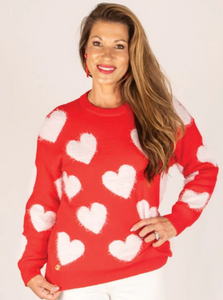 Fuzzy Sweater - Valentine Red