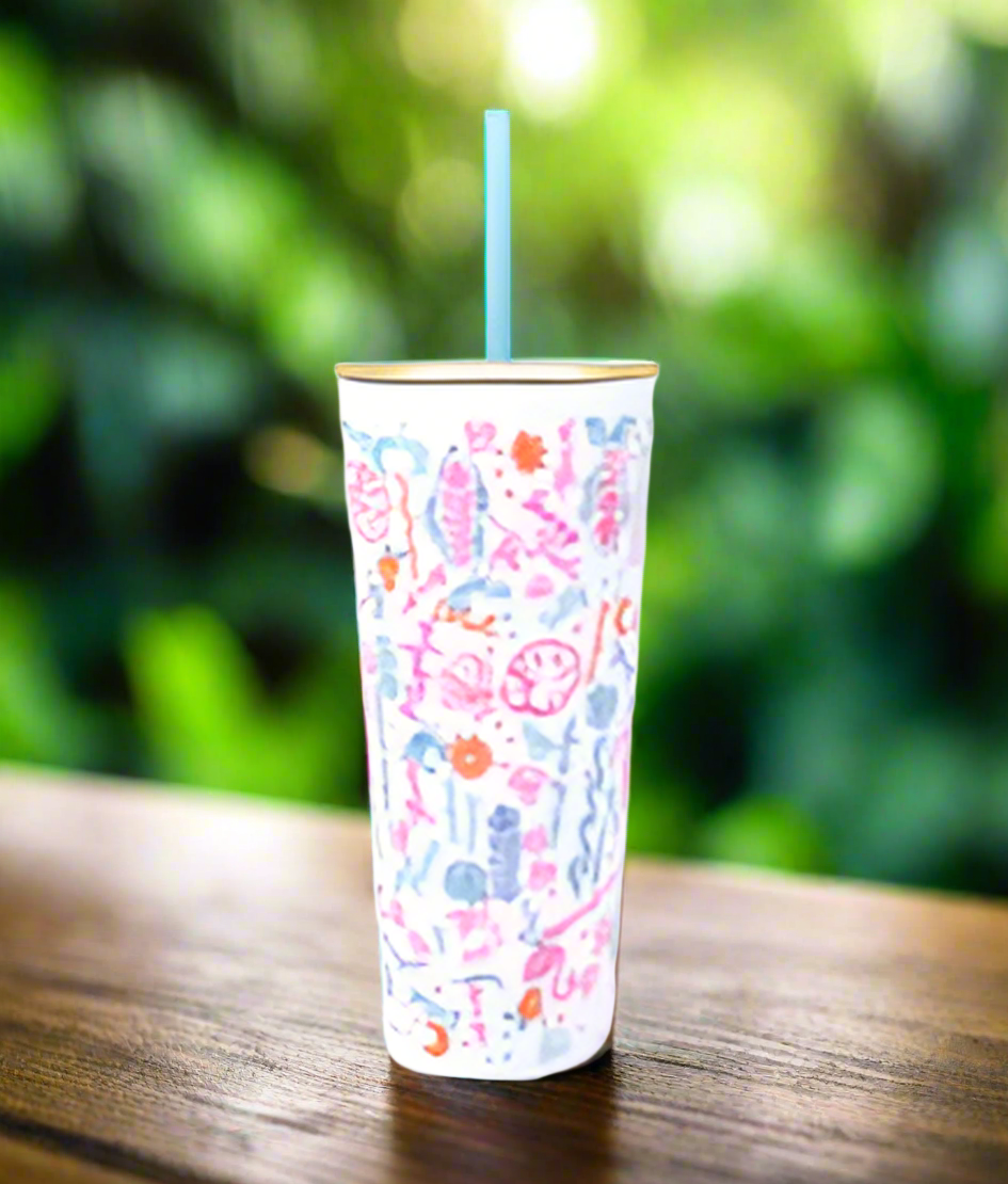 Tumbler with Straw - Summer Serenade