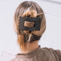 Quilted Rectangle Flat Clip - Truly Taupe