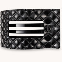 Quilted Rectangle Flat Clip - Jet Black