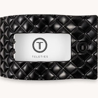 Quilted Rectangle Flat Clip - Jet Black