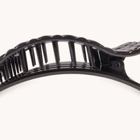 Quilted Rectangle Flat Clip - Jet Black