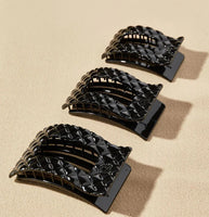 Quilted Rectangle Flat Clip - Jet Black
