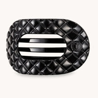 Quilted Flat Round Clip - Jet Black