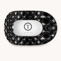 Quilted Flat Round Clip - Jet Black
