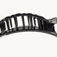 Quilted Flat Round Clip - Jet Black