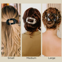 Quilted Flat Round Clip - Jet Black