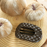 Quilted Flat Round Clip - Truly Taupe