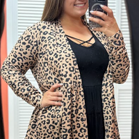 Taupe Leopard Cardigan