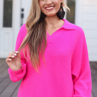 Zander Collared Sweater - Pink