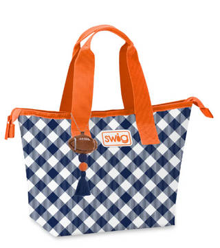 Lunchi Lunch Bag - Gameday Gingham Navy + Orange