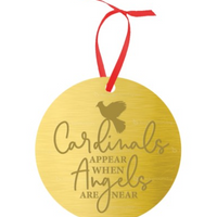 Mirror Gold Cardinal Acrylic Ornament